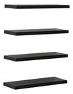 Kit 4 Prateleiras 30x10 Livros Decoração Parede - Preto