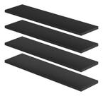 Kit 4 Prateleiras 60x10 Nicho Suporte Invisivel Mdf Madeira Cor Preto