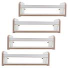 Kit 4 Prateleiras Estante Suspensa Parede Porta Livros Revistas Madeira MDF Branca 45cm