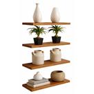 Kit 4 Prateleiras MDF 60cm Flutuante Suporte Invisível