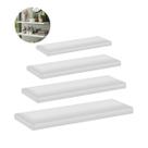 Kit 4 Prateleiras Mdf Branca Suporte Invisível 15X30 - 15X40 - 15X50 - 15X60