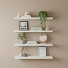 Kit 4 Prateleiras MDF Branco 50X15 Sala Quarto Banheiro Cozinha Kit 4 Prateleiras MDF Branco 50X15 Sala Quarto Banheiro Cozinha