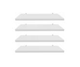 Kit 4 Prateleiras Mdf/Mdp 30 cm Kit Organizador Parede Suporte Cantoneira 30x10 Branco