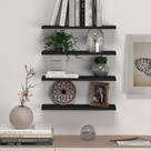 Kit 4 Prateleiras Retas Simples Decoração Organização MDF Suporte Invisível