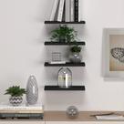 Kit 4 Prateleiras Retas Simples Decoração Organização MDF Suporte Invisível