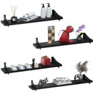 Kit 4 Prateleiras Suspensa Estilo Industrial Madeira 60cm UN