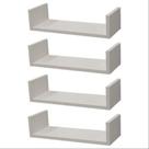 Kit 4 Prateleiras U Mdf 60x25 Branco Nicho Livros Revista