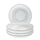 Kit 4 Prato Fundo Forjado Vidro Transparente Refeição 25,5cm