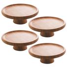 Kit 4 Prato Para Bolo De Bambu Com Pé 20cm X 7cm Kit 4 Prato Para Bolo De Bambu Com Pé 20cm X 7cm