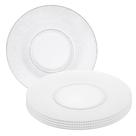 Kit 4 Prato Raso Forjado Vidro Refeição Transparente 25,5cm