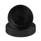 Kit 4 Prato Redondo Raso Mesa Opaline Preto Cerâmica Restaurante 19cm Kit 4 Prato Redondo Raso Mesa Opaline Preto Cerâmica Restaurante 19cm