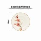 Kit 4 Prato Sobremesa Chá das 5 Oxford 18cm Cerâmica