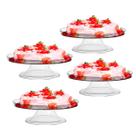 Kit 4 Pratos com Pedestal Borda Alta 27cm Acrílico