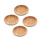 Kit 4 Pratos De Bambu Natural Lyor Verona Petiscos Salgados