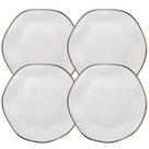 Kit 4 Pratos de Porcelana Sobremesa Rustico Ryo Maresia Decorado 21,5cm Oxford Kit 4 Pratos de Porcelana Sobremesa Rustico Ryo Maresia Decorado 21,5cm Oxford