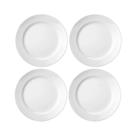 Kit 4 Pratos de Sobremesa 19cm Cilíndrica Schmidt Porcelana Branca