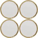 Kit 4 Pratos De Sobremesa Branco E Dourado Dubai - Wolff