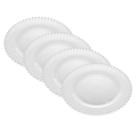 Kit 4 Pratos de Sobremesa Vidro Cristal Coração Transparente 20 cm
