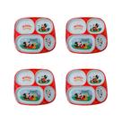 Kit 4 Pratos Divisória Infantil Disney Mickey Melamine 24cm