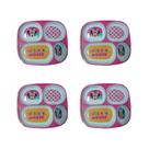 Kit 4 Pratos Divisória Infantil Disney Minnie Melamine 24cm