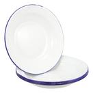 Kit 4 Pratos Esmaltados Brancos Alumínio 22cm Cozinha pratos de acampamento prato macarrão hotel sobremesa branco