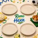 Kit 4 Pratos Mesa Campeã Copa Brasil Hexa Fibra de Bambu BPA Free, micro-ondas, lava-louças Kit 4 Pratos Mesa Campeã Copa Brasil Hexa Fibra de Bambu BPA Free, micro-ondas, lava-louças