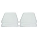 Kit 4 Pratos Quadrado 19cm Em Porcelana Branca