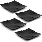 Kit 4 Pratos Quadrado Para Porções Melamina Profissional 23cm- Houseware