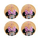 Kit 4 Pratos Raso Infantil Criança Disney Minnie Melamine Kit 4 Pratos Raso Infantil Criança Disney Minnie Melamine