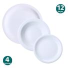 Kit 4 Pratos Rasos 4 Fundos 4 Sobremesa Iguaçu Porcelana Germer 4 Pessoas