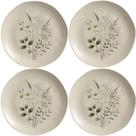 Kit 4 Pratos Rasos Ammi Orgânico Cerâmica Floral 26,5cm Porto Brasil Mesa Posta Kit 4 Pratos Rasos Ammi Orgânico Cerâmica Floral 26,5cm Porto Brasil Mesa Posta