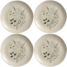 Kit 4 Pratos Rasos Ammi Orgânico Cerâmica Floral 26,5cm Porto Brasil Mesa Posta Kit 4 Pratos Rasos Ammi Orgânico Cerâmica Floral 26,5cm Porto Brasil Mesa Posta
