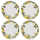 Kit 4 Pratos Rasos Bio Limonata 27,5cm Cerâmica Porto Brasil Decorados Mesa Posta Kit 4 Pratos Rasos Bio Limonata 27,5cm Cerâmica Porto Brasil Decorados Mesa Posta