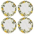 Kit 4 Pratos Rasos Bio Limonata 27,5cm Cerâmica Porto Brasil Decorados Mesa Posta Kit 4 Pratos Rasos Bio Limonata 27,5cm Cerâmica Porto Brasil Decorados Mesa Posta