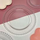 Kit 4 Pratos Rasos Cristal Transparente Coração 28 Cm Lyor