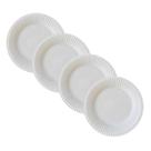 Kit 4 Pratos Rasos Frisada Branco 1ª Linha Scalla