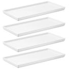 Kit 4 Pratos Retangulares Branco Servir Petiscos 27x13cm Comidas Japonesa Bandejas Decorativa Uno Kit 4 Pratos Retangulares Branco Servir Petiscos 27x13cm Comidas Japonesa Bandejas Decorativa Uno