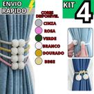 Kit 4 Prendedor de Cortina Imã com Corda Pérola Cores Variadas