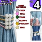 Kit 4 Prendedor de Cortina Magnético com Pérola Cores Variadas