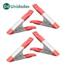 Kit 4 Prendedores De Tecido Em Metal Cabo Ponta Emborrachado
