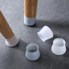 Kit 4 Protetores de Silicone para Pés de Cadeira e Mesa Redondo com Feltro Antirruído Antirrisco Desliza Fácil TPE Flexível Piso Madeira Porcelanato