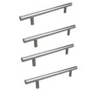 Kit 4 Puxador Haste Redondo Em Metal Inox 192mm Para Gaveta Kit 4 Puxador Haste Redondo Em Metal Inox 192mm Para Gaveta
