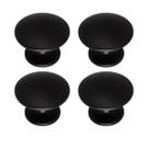 Kit 4 Puxador Ponto 24mm Preto Para Gaveta