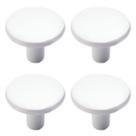 Kit 4 Puxador Ponto Girare Branco Brilho 22mm Para Gavetas De Móveis