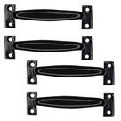 Kit 4 Puxador Tipo Alça Aço Porta Armário Gaveta 130mm Preto