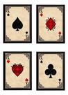 Kit 4 Quadros A4 Baralho Poker Jogo De Cartas As Kit 4 Quadros A4 Baralho Poker Jogo De Cartas As