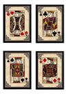 Kit 4 Quadros A4 Baralho Poker Jogo De Cartas Reis Kit 4 Quadros A4 Baralho Poker Jogo De Cartas Reis