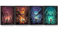 Kit 4 Quadros A4 Filmes De Terror Clássicos