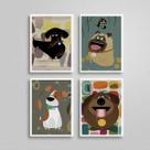 Kit 4 Quadros Cachorrinhos Pet 45x34cm - com vidro Kit 4 Quadros Cachorrinhos Pet 45x34cm - com vidro