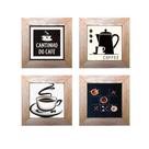 Kit 4 Quadros decorativos Cantinho do Café com Moldura Vintage